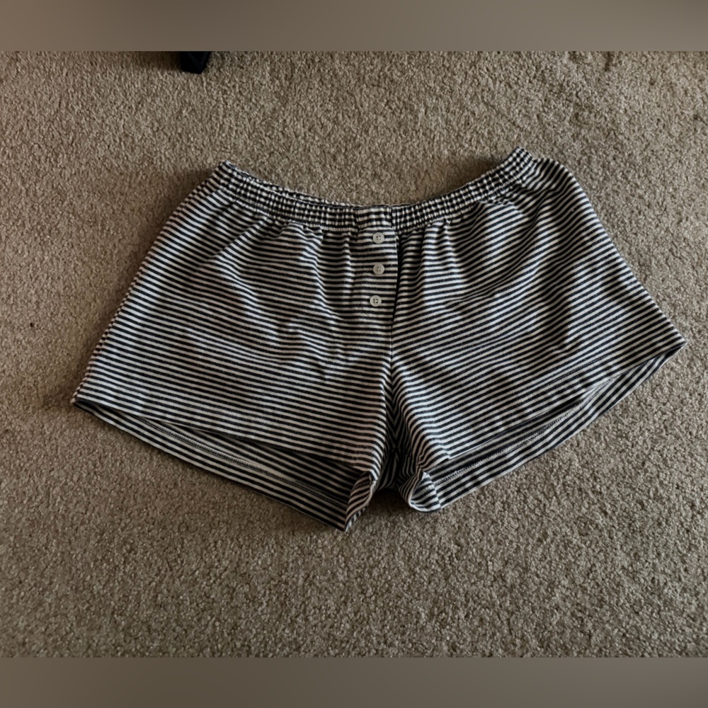 Brandy Melville Black and White Striped Pajama Shorts
